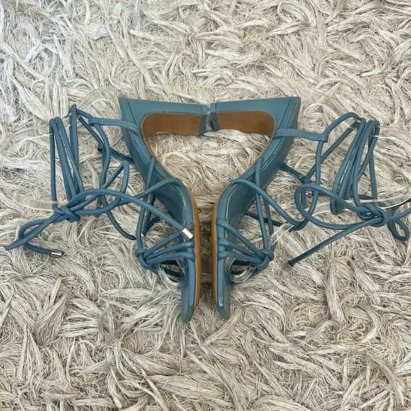 Jonathan Simkhai Meghan Leather Square Toe High Heel Wrap Sandals Sz 36 US 6 - Picture 7 of 13